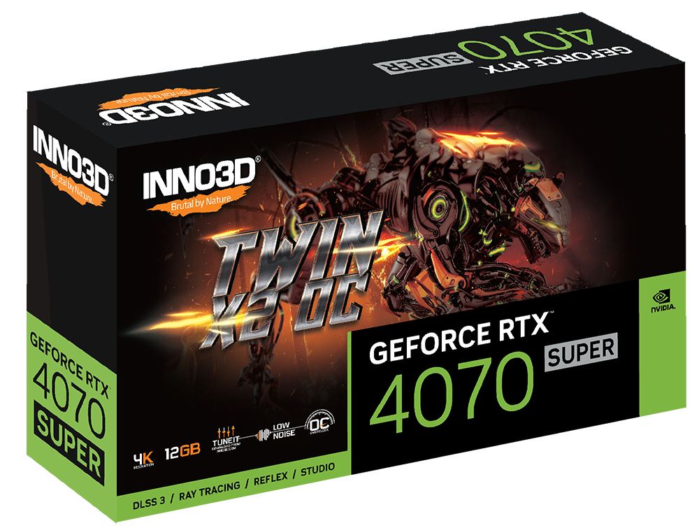 Видеокарта Inno3D GeForce RTX 4070 Super Twin X2 12GB (N407S2-126X-186162N)