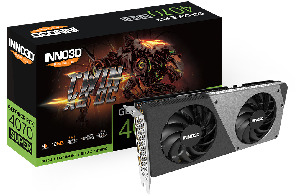 Видеокарта Inno3D GeForce RTX 4070 Super Twin X2 12GB (N407S2-126X-186162N)