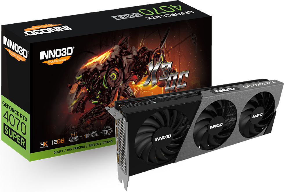 Видеокарта Inno3D GeForce RTX 4070 Super X3 OC 12GB (N407S3-126XX-186162L)