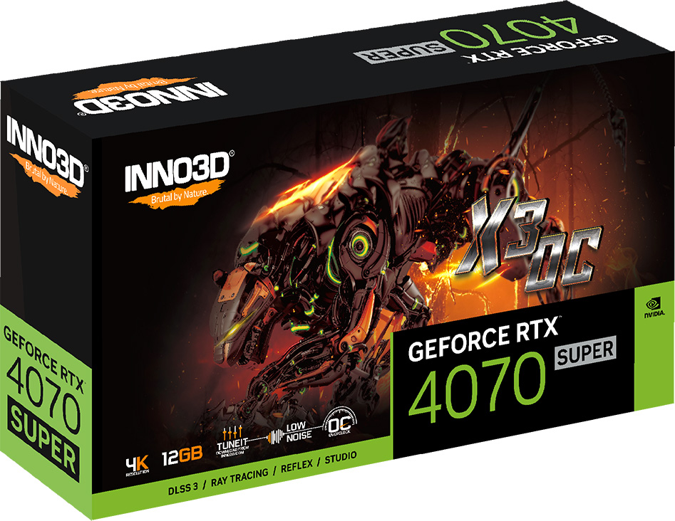 Видеокарта Inno3D GeForce RTX 4070 Super X3 OC 12GB (N407S3-126XX-186162L)