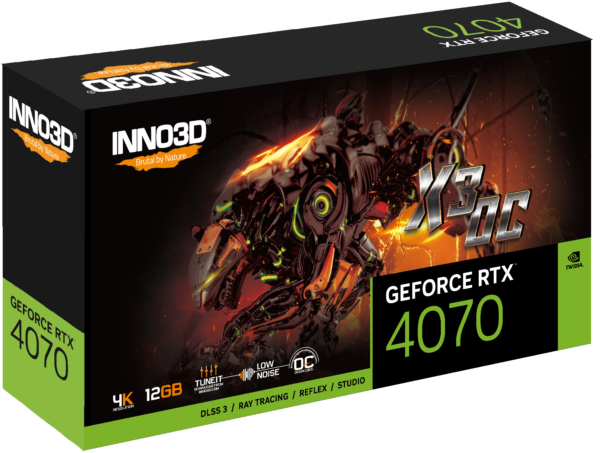 Видеокарта Inno3D GeForce RTX 4070 X3 OC 12GB (N40703-126XX-185252L)