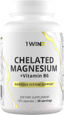 Изображение товара Пищевая добавка 1WIN Магний бисглицината и витамин В6 (120 капсул)