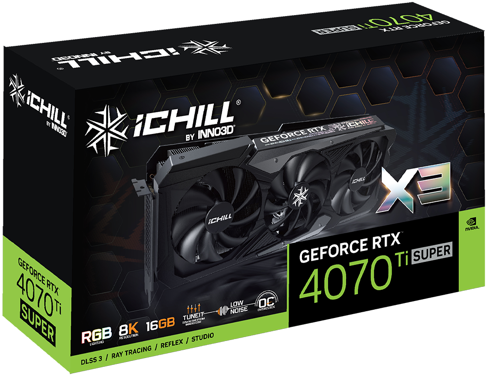 Видеокарта Inno3D GeForce RTX 4070 Ti Super iChill X3 16GB (C407TS3-166XX-186148H)