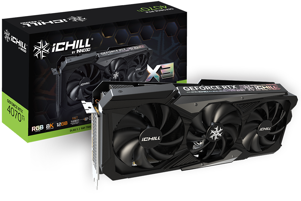 Видеокарта Inno3D GeForce RTX 4070 Ti iChill X3 12GB (C407T3-126XX-186148H)