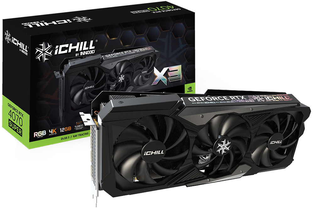 Видеокарта Inno3D GeForce RTX 4070 Super iChill X3 12GB (C407S3-126XX-186148H)