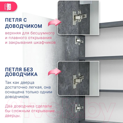 Шкаф с зеркалом для ванной Doratiz Крит 60 L / 2711.168
