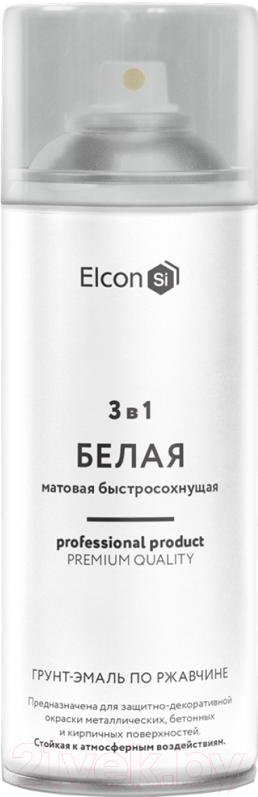 Грунт-эмаль Elcon По ржавчине 3в1 (520мл, матовый белый)