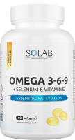 Жирные кислоты SOLAB Omega 3-6-9 с селеном и витамином Е (60 капсул) - 