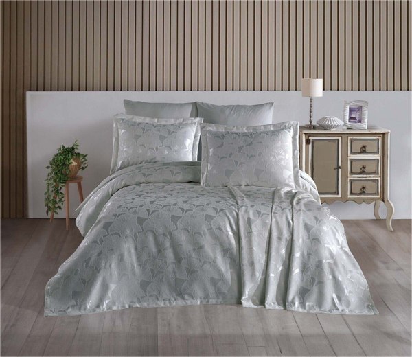 Набор текстиля для спальни DO&CO Kardelen 240x260 / 12251 (серый)