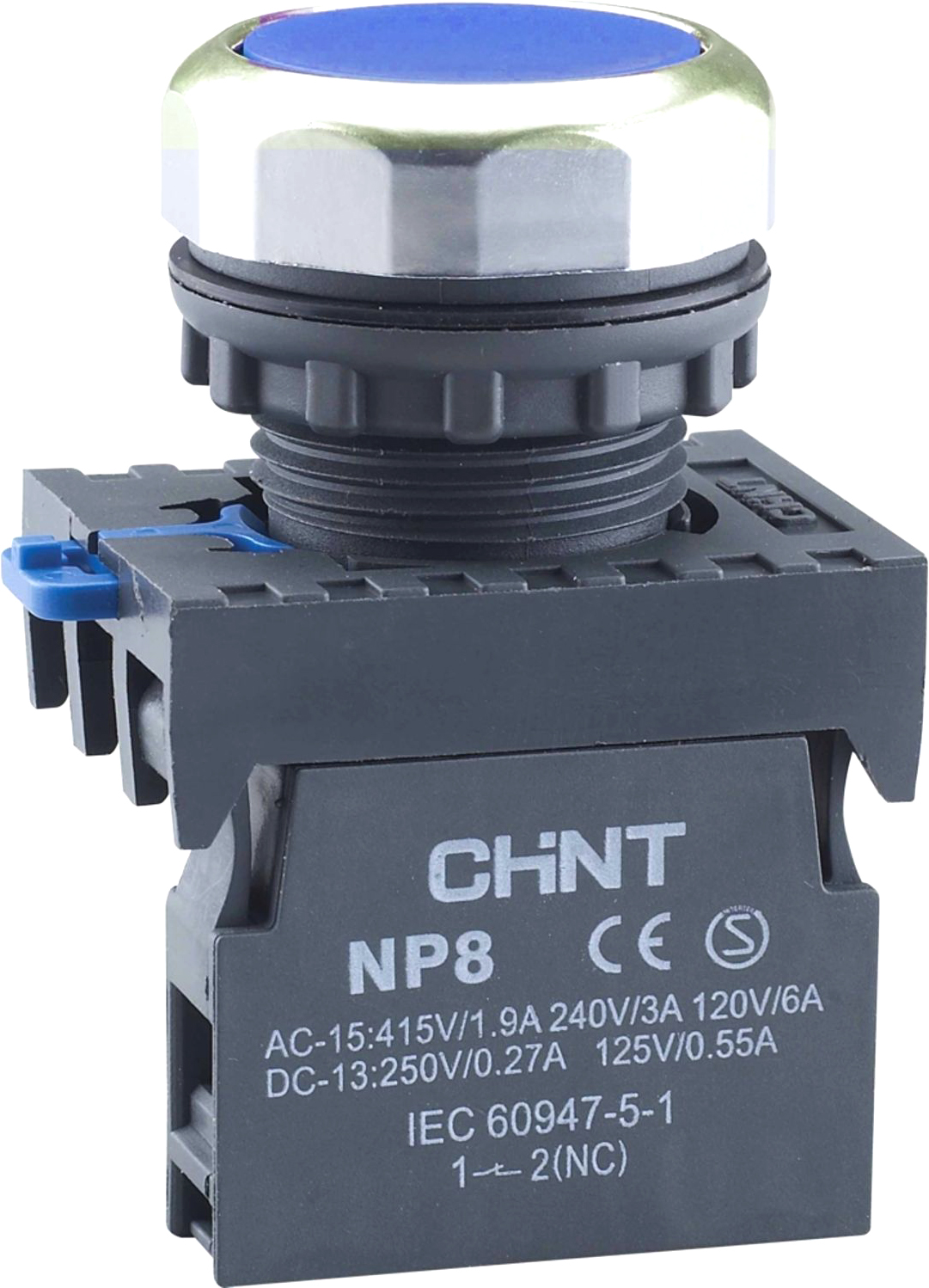 Кнопка для пульта Chint NP8-10BN/6 1НО IP65 (R) / 578645 (синий)