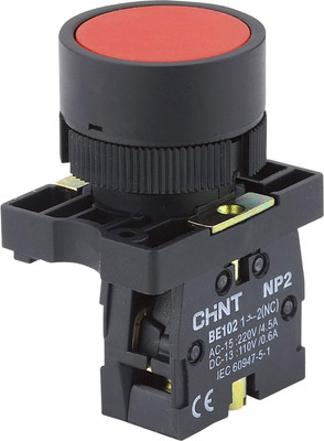 Кнопка для пульта Chint NP2-EA45 1НО+1НЗ IP40 / 574091 (красный) -