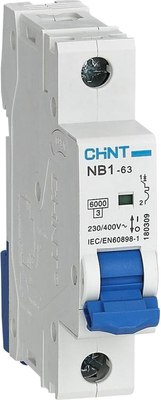 

Выключатель автоматический, NB1-63 1P 25A 6кА D (R) / 179633