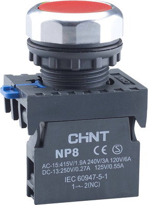 Кнопка для пульта Chint NP8-11BN/4 1НО+1НЗ IP65 (R) / 667114 (красный) -
