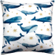 Миниатюра изображения товара Подушка декоративная MATEX Fantasy. Киты / 62-608 (синий/белый)
