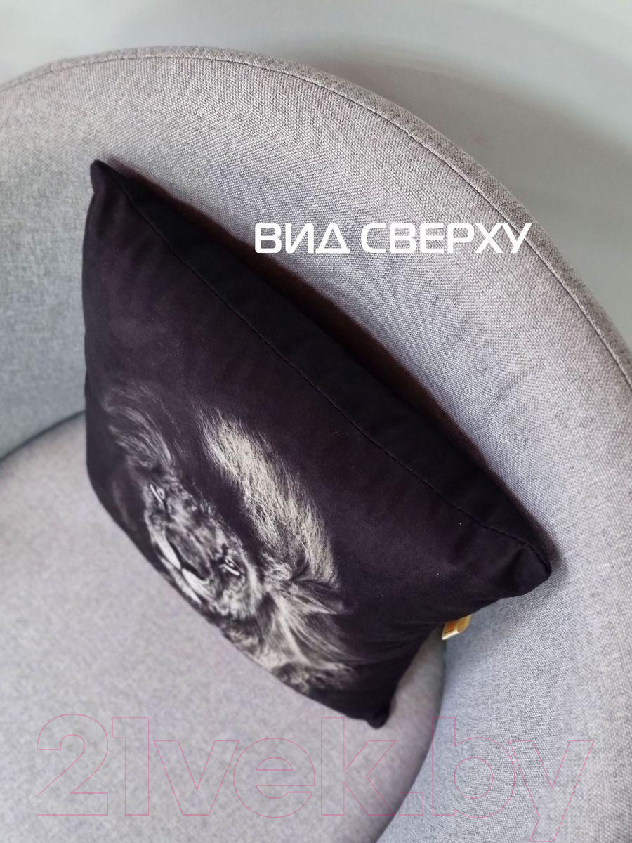 Подушка декоративная MATEX Fantasy. Лев Black /62-691 (черный/темно-серый) — фото 4