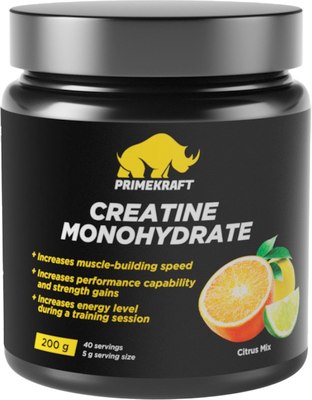 Креатин Prime Kraft Creatine Monohydrate (200г, цитрусовый микс, банка)