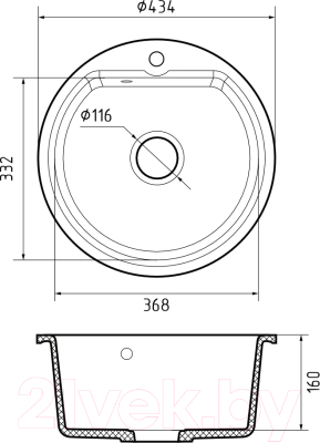 Мойка кухонная GranFest Smart 435 (черный)