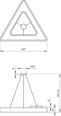 Потолочный светильник ЭРА Geometria Delta SPO-154-W-40K-042 / Б0050580