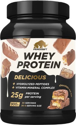 Протеин Prime Kraft Whey Deliсious Шоколадно-ореховый батончик (900г, банка) - 