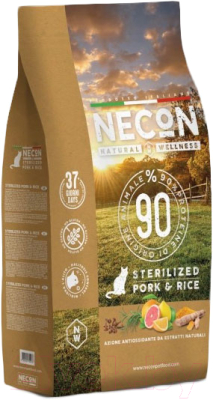 Сухой корм для кошек Necon Для стерилизованных кошек со свининой и рисом / NW008 (1.5кг)
