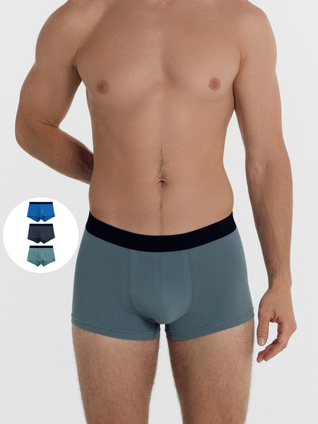 Изображение товара Комплект мужских трусов Mark Formelle 411124-3 (р.102-112, турмалин/синий/графит)