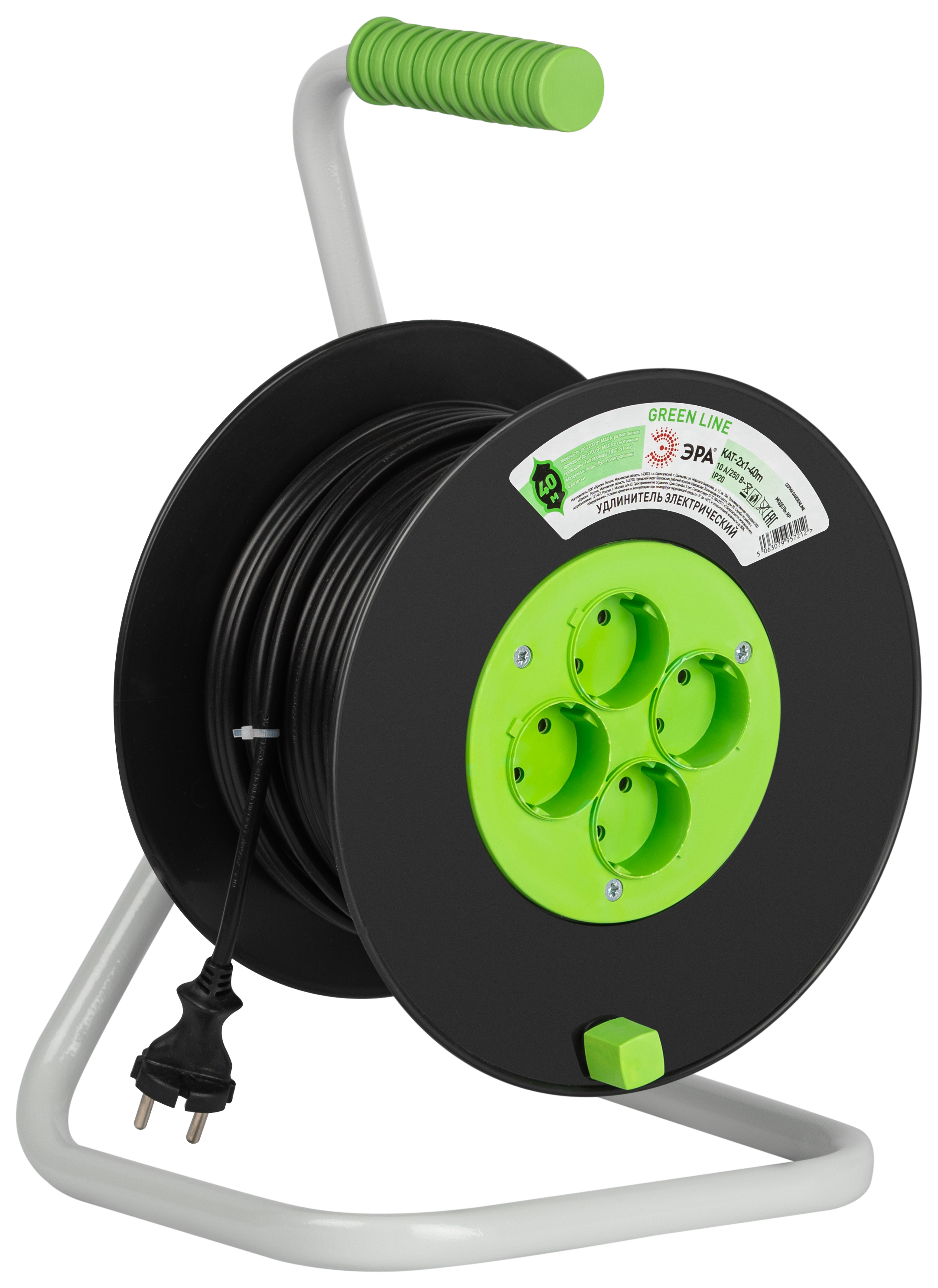 Удлинитель на катушке ЭРА Greenline KAT-2x1-40m / Б0065087 — фото 2