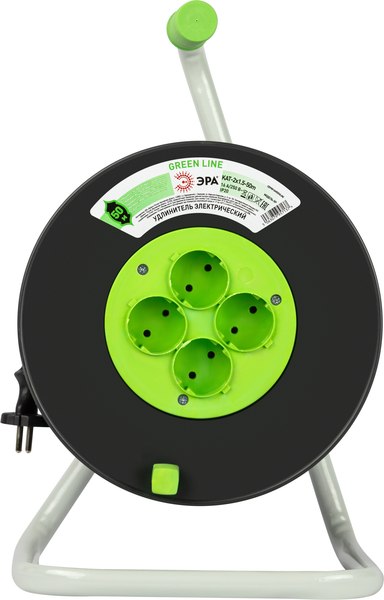 Удлинитель на катушке ЭРА Greenline KAT-2x1.5-50m / Б0065097