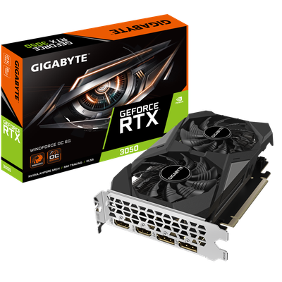 Видеокарта Gigabyte GeForce RTX 3050 Windforce OC 6G (GV-N3050WF2OC-6GD)