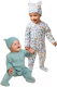 Комплект одежды для малышей Amarobaby Nature / AB-OD23-3101N/3281-56 (мятный/цветы, р.56-62) - 