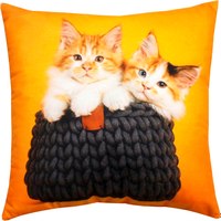 Подушка декоративная MATEX Fantasy Animals. Котята мейны / 58-809 (коричневый/оранжевый/шоколадный) - 