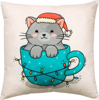 

Подушка декоративная, Winter. Кот в кружке / 58-144