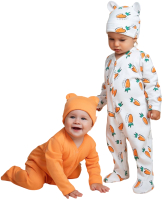 Комплект одежды для малышей Amarobaby Nature / AB-OD23-3101N/0587-74 (оранжевый/морковки, р.74-80) -