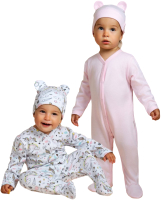 Комплект одежды для малышей Amarobaby Nature / AB-OD23-3101N/0680-74 (розовый/единороги, р.74-80) -