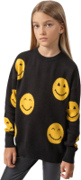 Свитер детский Amarobaby Happy / AB-OD24-HAPPY26/09-128 (черный, р.128) -