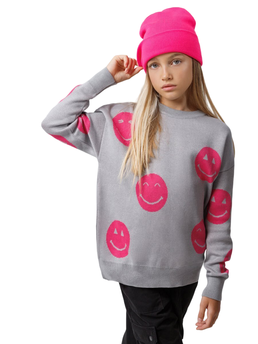 Свитер детский Amarobaby Happy / AB-OD24-H26/11-146 (серый, р.146)