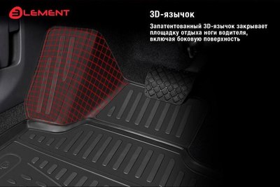 Комплект ковриков для авто ELEMENT ELEMENT3DA67709210K для Lixiang L7 2023 (4шт)