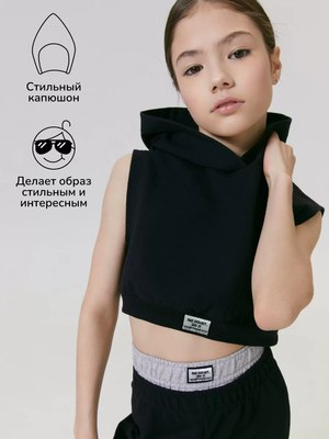 Топ детский Amarobaby Nood / AB-OD24-N2701/09-134 (черный, р.134)