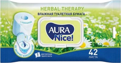Влажная туалетная бумага Aura Nice (42шт) - 