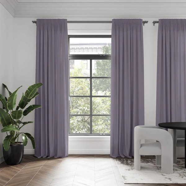 Шторы Casa Conforte Блэкаут 150x270 / 6187618 (2шт, однотонный лиловый лента)