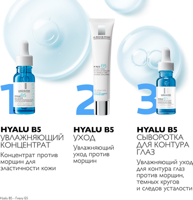 Сыворотка для лица La Roche-Posay Hyalu B5 увлажняющая против морщин (15мл)