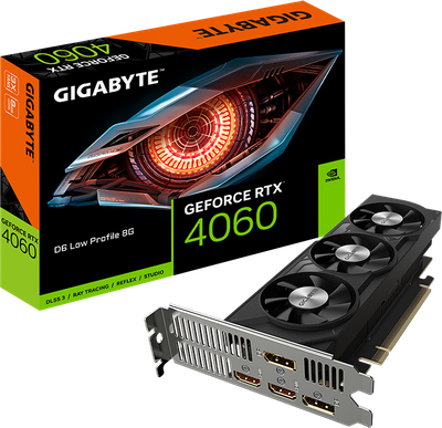 Видеокарта Gigabyte GeForce RTX 4060 D6 Low Profile 8G (GV-N4060D6-8GL)