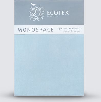 Простыня ECOTEX Моноспейс Сатин на резинке 180x200x23 / ПРСС18 (голубой)