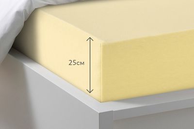 Простыня ECOTEX Трикотажная на резинке 140x200x20 / ПРТ14 (нежно-желтый)