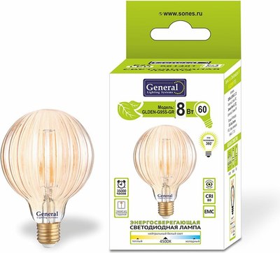 Лампа General Lighting GLDEN-G95S-GR-8-230-E27-4500 / 661401