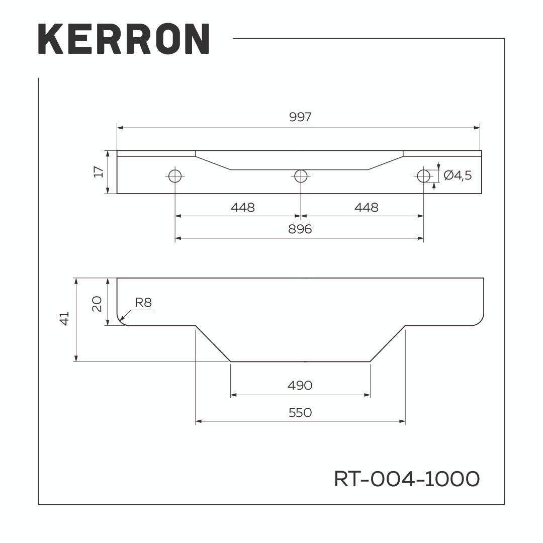 Ручка для мебели Kerron RT-004-1000 BL (матовый черный) — фото 5