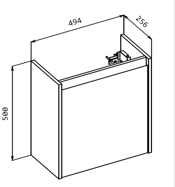 Тумба с умывальником BelBagno Kraft MINI-500/260-1A-SO-RT-L + 7045-KL