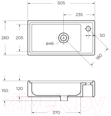 Купить Тумба с умывальником BelBagno Kraft MINI-500/260-1A-SO-BO-R + 7045-KL  