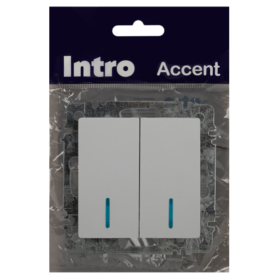 Выключатель INTRO Accent 6-105-01 / Б0063505 (белый) — фото 5