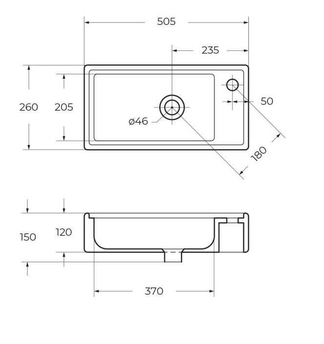 Тумба с умывальником BelBagno Kraft MINI-500/260-1A-SO-CG-R + 7045-KL