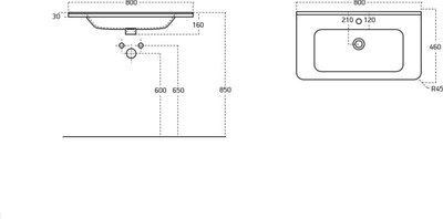 Тумба с умывальником BelBagno ALBANO-CER-800-2C-SO-RVB + 12080-KL